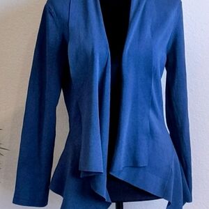 Calvin Klein Royal Blue Open-Front Waterfall Blazer